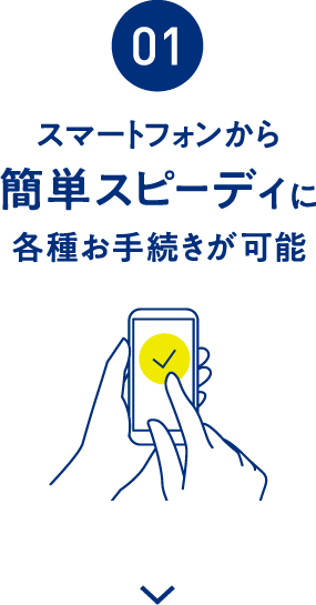 スマートフォンから簡単スピーディに各種お手続きが可能