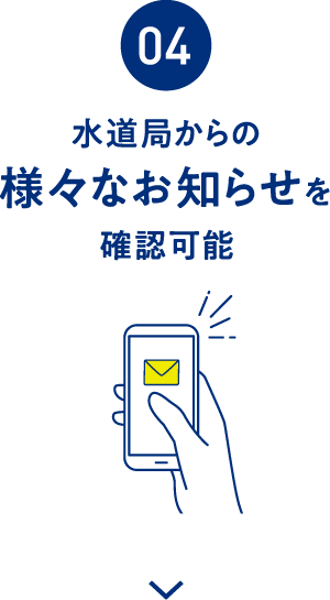 水道局からの様々なお知らせを確認可能